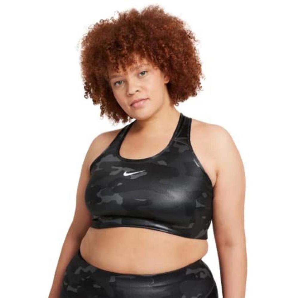 Nike Dri-FIT Swoosh Women's Medium-Support (Camo Shine) Sports Bra 2X